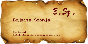 Bojsits Szonja névjegykártya